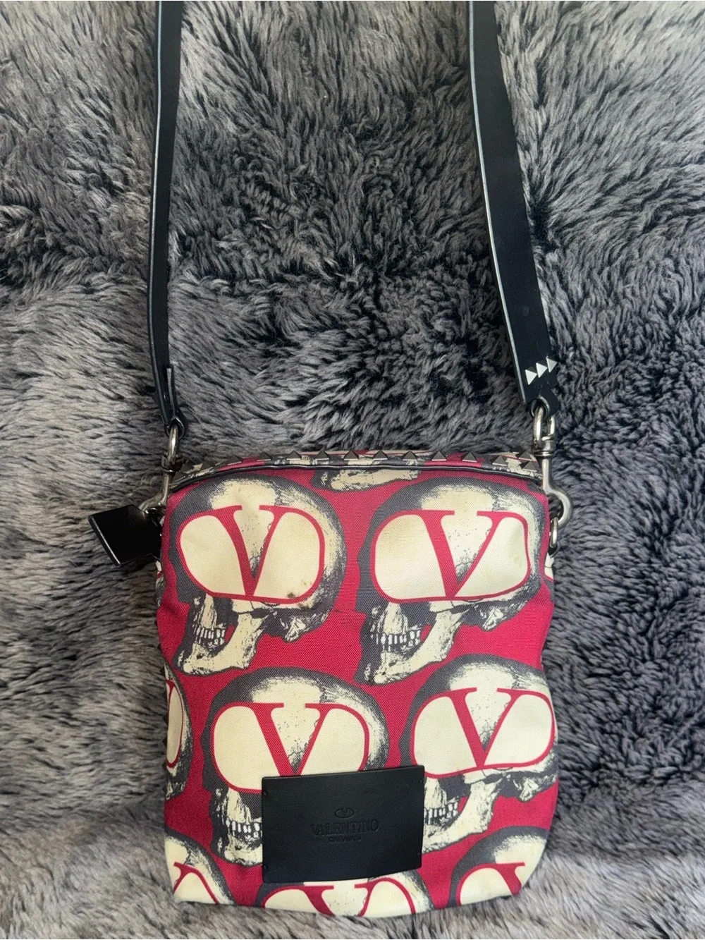 Valentino Garavani Skull VLogo Rockstud Crossbody Messenger Bag